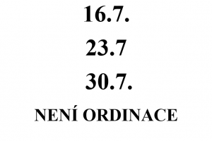 Uzavření gynekologické ordinace o prázdninách