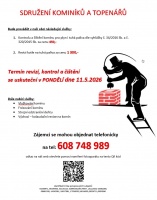 Kominické služby v Těšanech v pondělí 11.5.2026