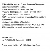 Řidič nákladního vozidla - Brno