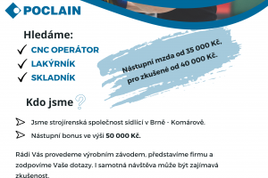 CNC operátor, lakýrník, skladník - Brno Komárov