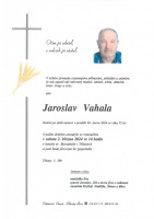 Smuteční oznámení - pan Jaroslav Vahala, 26.2.2024