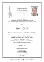 Smuteční oznámení - pan Jan Drtil 9.5.2025