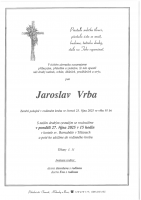 Smuteční oznámení - pan Jaroslav Vrba