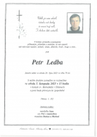 Smuteční oznámení - pan Petr Ledba
