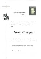 Smuteční oznámení - pan Pavel Hrouzek