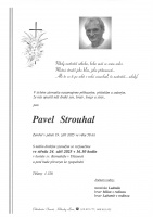 Smuteční oznámení - pan Pavel Strouhal 19.9.2025